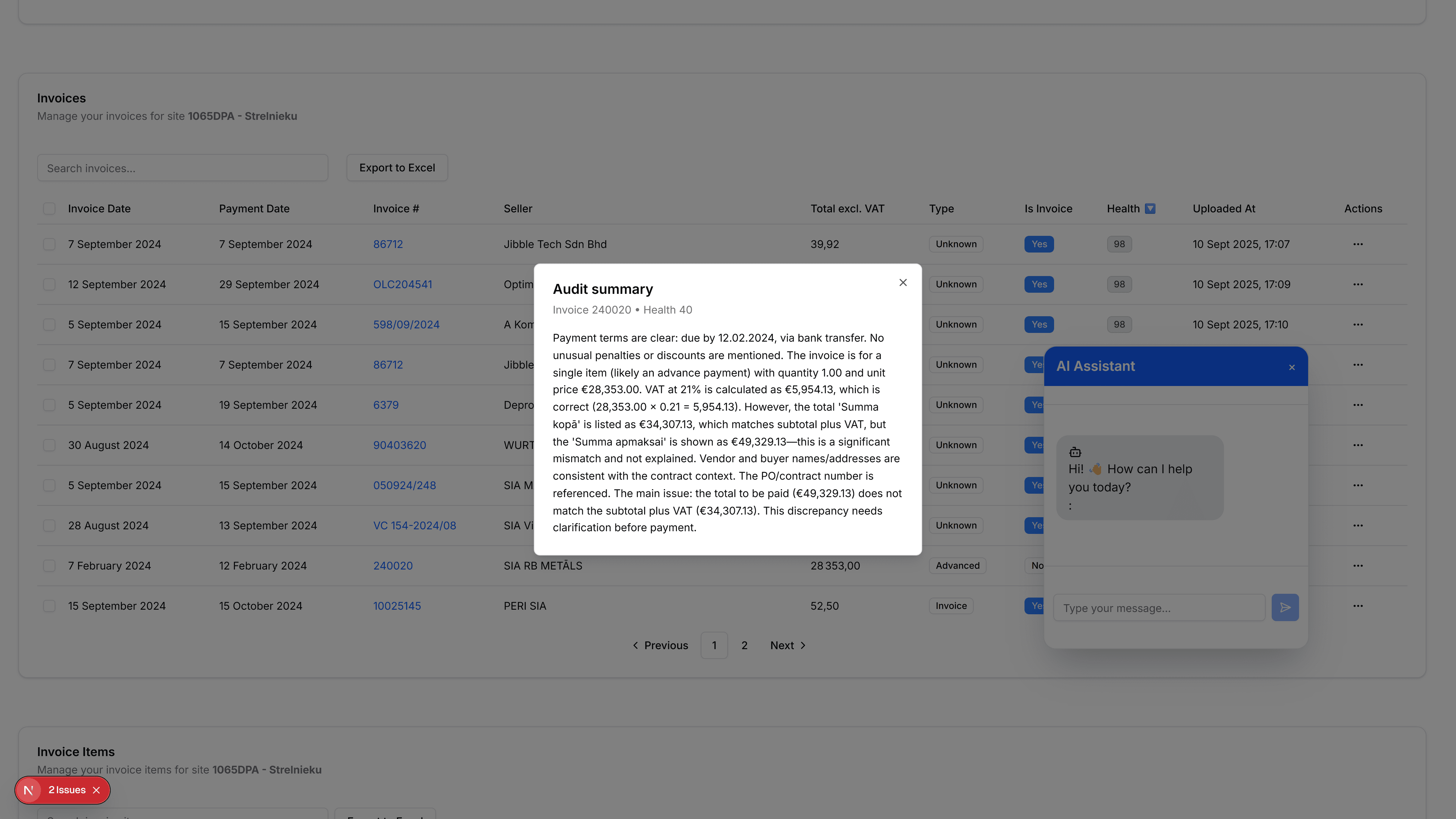 Project records and analytics